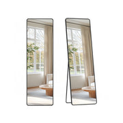 Staande passpiegel met aluminium frame voor slaapkamer