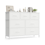 Commode met stoffen laden voor geordende opbergruimte – vooraanzicht – wit