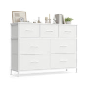 Commode met stoffen laden voor geordende opbergruimte – vooraanzicht – wit
