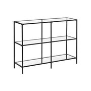 Consoletafel van gehard glas met metalen frame