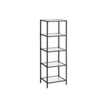 Smalle glasplank met stalen frame