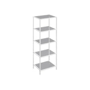 Smalle glasplank met stalen frame