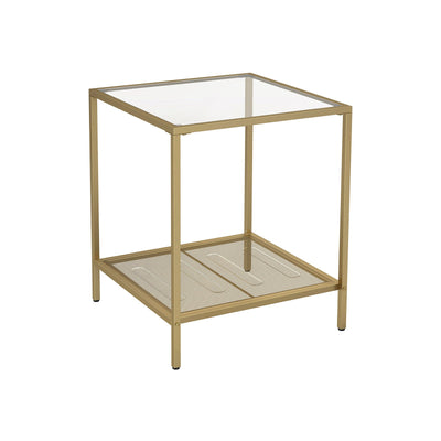 Bijzettafel met 2 planken en metalen frame