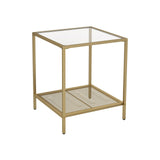 Bijzettafel met 2 planken en metalen frame | Kymiko
