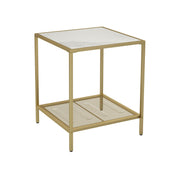 Bijzettafel met 2 planken en metalen frame | Kymiko