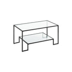 Salontafel gemaakt van gehard glas met stalen frame