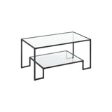 Salontafel gemaakt van gehard glas met stalen frame | Kymiko