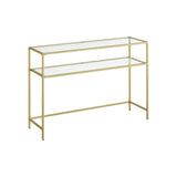 Consoletafel modern verstelbaar goudkleurig-transparant | Kymiko