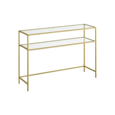 Consoletafel modern verstelbaar goudkleurig-transparant | Kymiko
