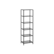 Smalle glasplank met stalen frame
