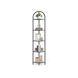 Hoekplank van gehard glas met stalen frame | Kymiko