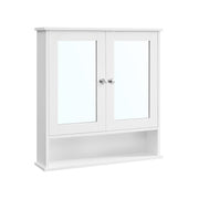 Spiegelkast met open vak wandmontage wit – vooraanzicht – wit