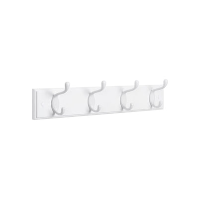 Wandkapstok met 4 metalen haken wit | Kymiko