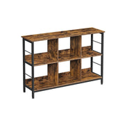 Industriële stijl boekenkast vintage bruin-zwart | Kymiko