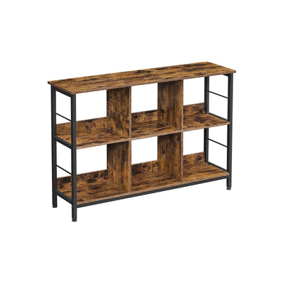 Industriële stijl boekenkast vintage bruin-zwart | Kymiko