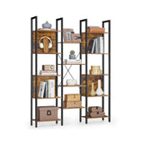 Boekenkast met 14 planken en metalen frame | Kymiko