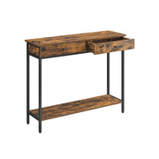 Consoletafel met 2 lades en stalen frame | Kymiko