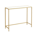 Consoletafel met stalen frame goudkleurig en wit