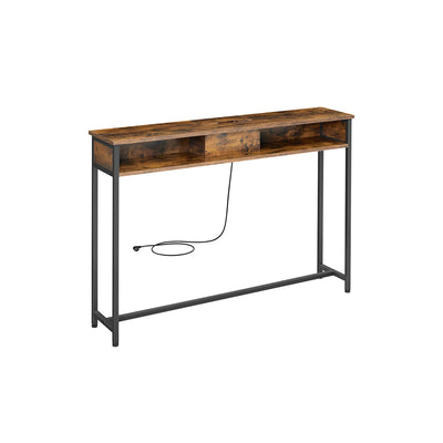Consoletafel met stopcontacten bespaart ruimte
