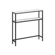 Smalle consoletafel met legplanken – zijaanzicht – wit