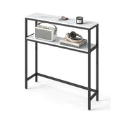 Smalle consoletafel met legplanken – vooraanzicht – wit