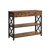 Consoletafel in industriële stijl met 2 laden | Kymiko