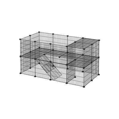 Mesh-huisdierverblijf met 2 niveaus