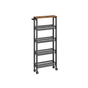 Trolley 5 niveaus smal vintage bruin-zwart | Kymiko