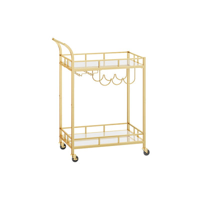 Trolley met 2 spiegelglazen planken