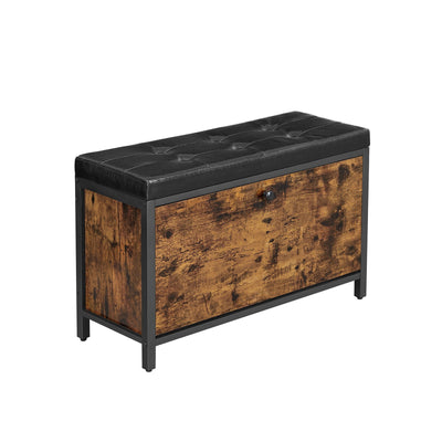 Schoenenbank vintage bruin-zwart | Kymiko