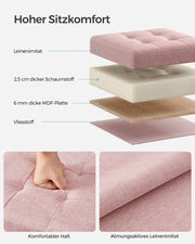 Opvouwbare bank pastelroze 3