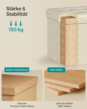 Opvouwbare bank crèmewit 4
