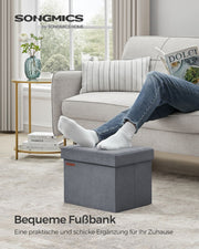 Bankje met opbergruimte van fluweel met deksel