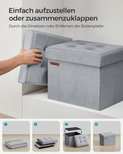 Bankje met opbergruimte van fluweel met deksel