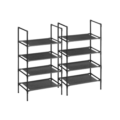 Set van 2 schoenenrekken met 4 planken