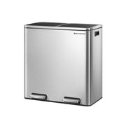 MaisonChic Afvalscheidingsprullenbak – 60L Duo Vakken, Stijlvol & Praktisch, met Pedaalbediening