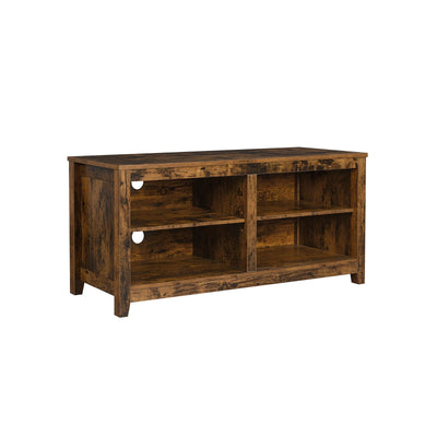 TV-plank met open vakken vintage bruin | Kymiko