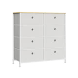 Opbergkast met metalen frame voor woonkamer crèmewit eikenkleur – vooraanzicht
