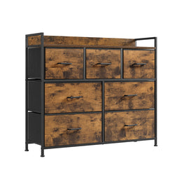 Ladekast met metalen frame en 7 stoffen lades met handgrepen