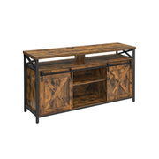 TV-meubel landelijke stijl vintage bruin-zwart – vooraanzicht