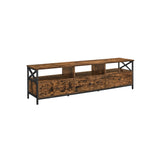 TV-meubel met 3 lades vintage bruin-zwart – vooraanzicht – zwart
