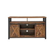 TV-meubel vintage bruin-zwart | Kymiko