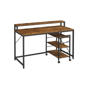 Computertafel vintage bruin-zwart | Kymiko