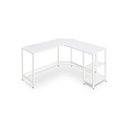 L-vormig bureau met 2 planken