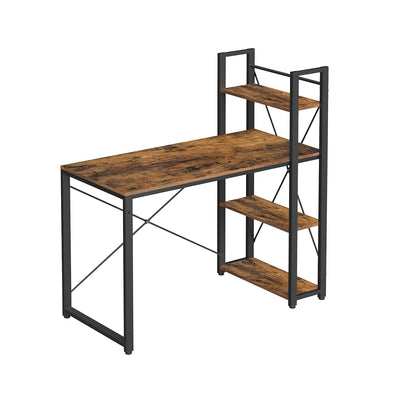 Bureau 120 cm lang vintage bruinzwart