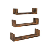 U-vormige wandplanken in vintage bruin | Kymiko