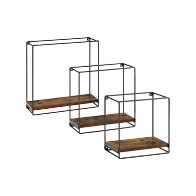 Set van 3 wandplanken in industrieel design | Kymiko