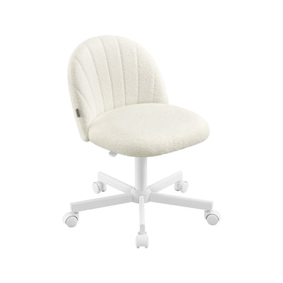 Homeoffice stoel met fleecebekleding en zachte polstering – vooraanzicht – wit