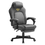 Ergonomische gamestoel met voetensteun en verstelbare zithoogte – vooraanzicht – grijs