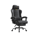 Ergonomische gamingstoel met vering en voetensteun – vooraanzicht – zwart